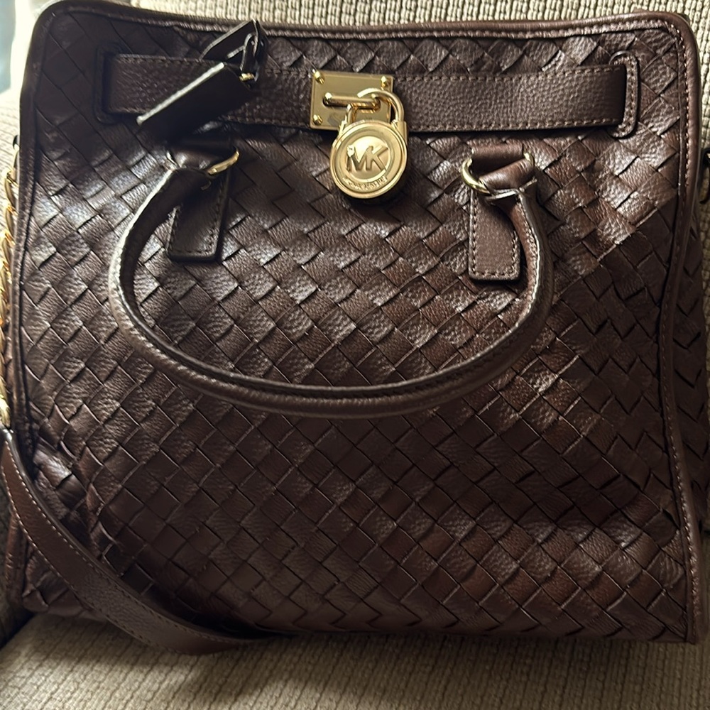 Michael Kors Brown Leather twead satchel